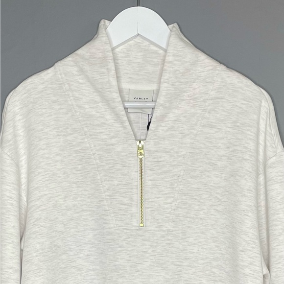Varley Davidson Half Zip Sweatshirt Ivory Marle - Picture 4 of 16